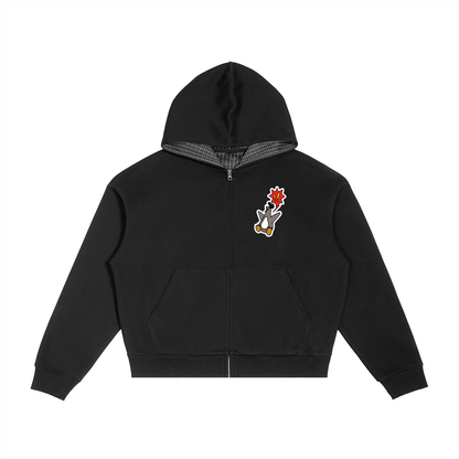 Revenge Plaid Zip Hoodie