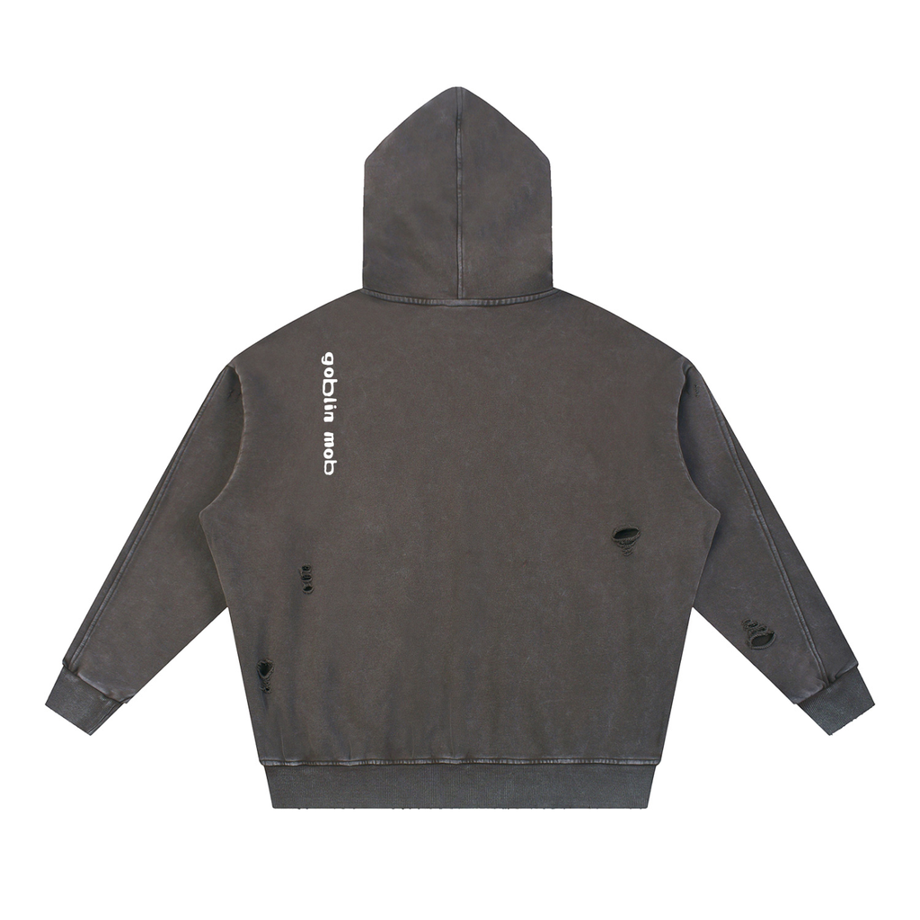 Flaming Ball Distressed Hoodie